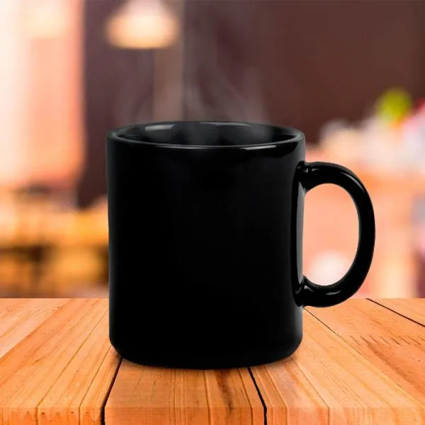 CANECA EM CERÂMICA PRETA - 270ML