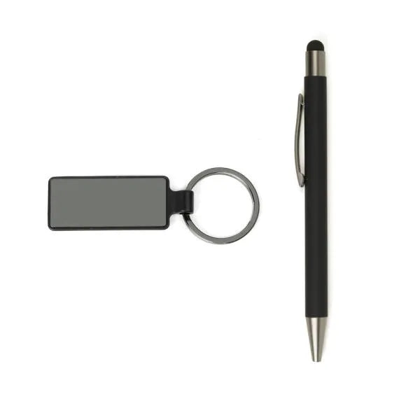 CANETA CHAVEIRO EM METAL RETANGULAR