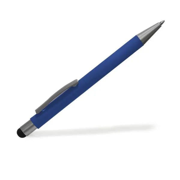 CANETA ESFEROGRÁFICA EM ALUMÍNIO COM PONTA TOUCH - AZUL