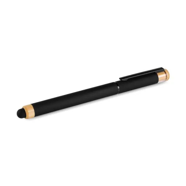 CANETA ROLLER EM ALUMÍNIO RECICLADO /  BAMBU - PRETA
