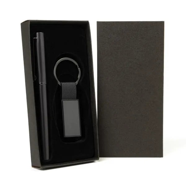 CANETA ROLLER E CHAVEIRO EM METAL/PU