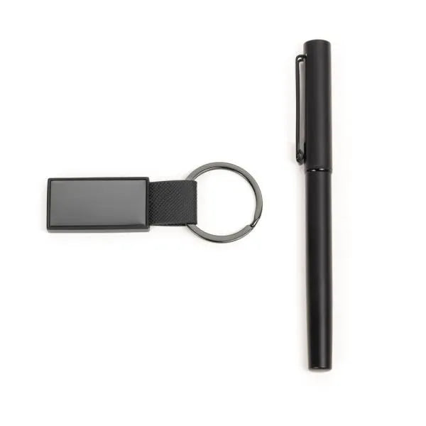 CANETA ROLLER E CHAVEIRO EM METAL/PU