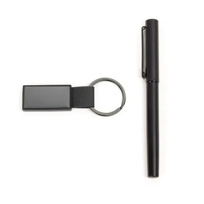 CANETA ROLLER E CHAVEIRO EM METAL/PU