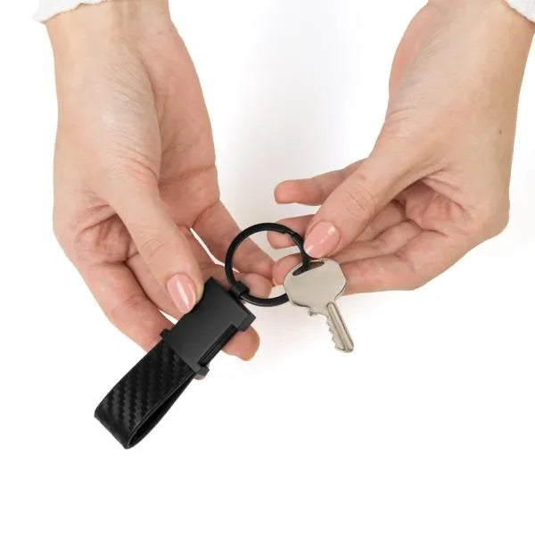 CHAVEIRO EM METAL/PU - PRETO