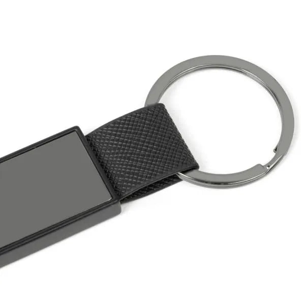 CHAVEIRO EM METAL/PU - CINZA/PRETO