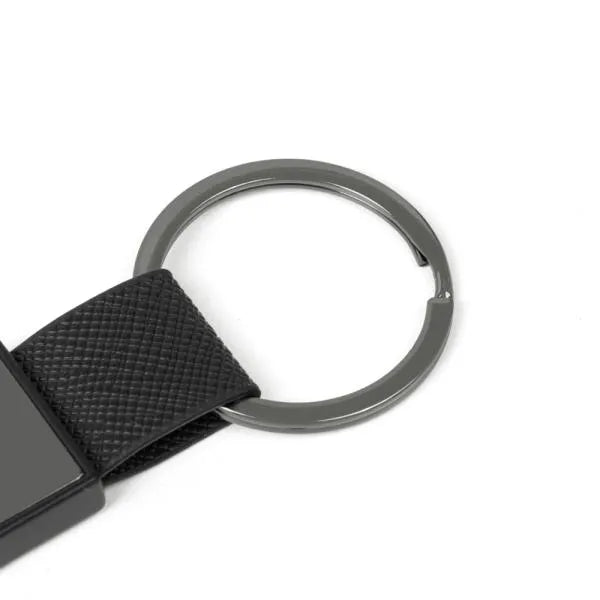 CHAVEIRO EM METAL/PU - CINZA/PRETO