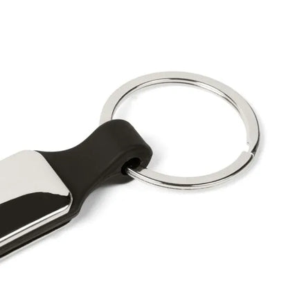 CHAVEIRO EM METAL/PU - PRATA/PRETO