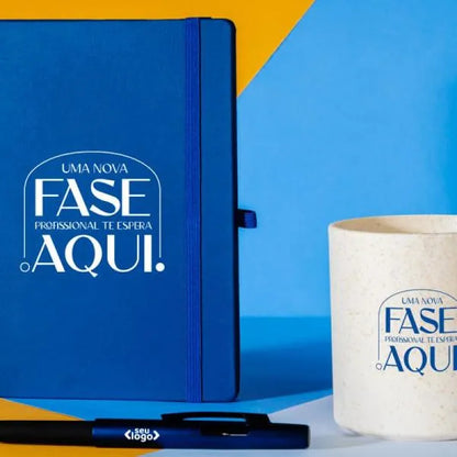 CONJ. CANECA, CADERNETA E CANETA - 3 PEÇAS