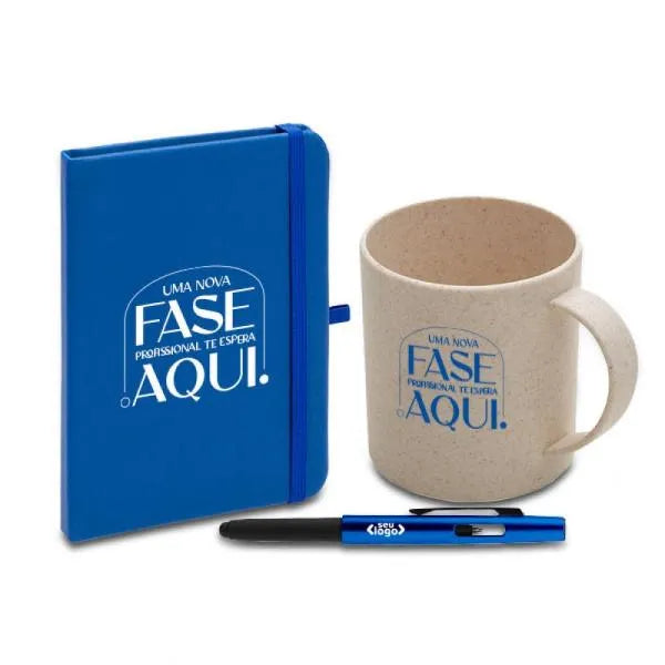 CONJ. CANECA, CADERNETA E CANETA - 3 PEÇAS