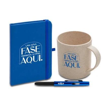 CONJ. CANECA, CADERNETA E CANETA - 3 PEÇAS