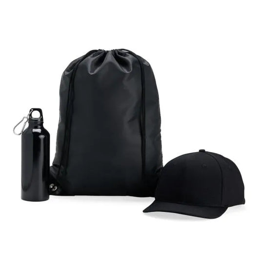 CONJ. MOCHILA SACOLA, GARRAFA E BONÉ - 3 PÇS