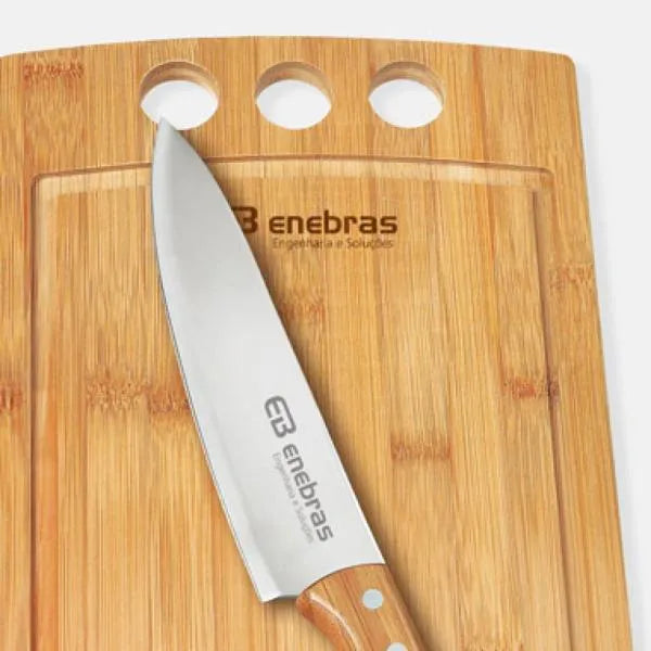 CONJ. PARA CHURRASCO EM BAMBU / MADEIRA / INOX CALIFORNIA - 2 PÇS