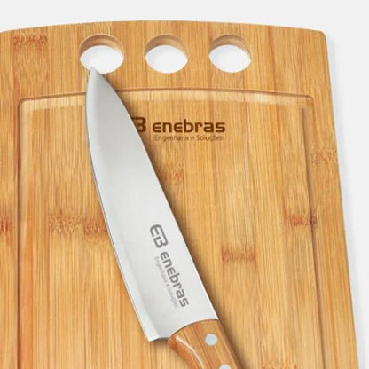 CONJ. PARA CHURRASCO EM BAMBU / MADEIRA / INOX CALIFORNIA - 2 PÇS