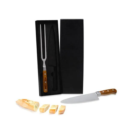 CONJ. PARA CHURRASCO PREMIUM EM BAMBU / MADEIRA / INOX - 3 PÇS