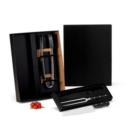 CONJ. PARA CHURRASCO PREMIUM EM MADEIRA / INOX