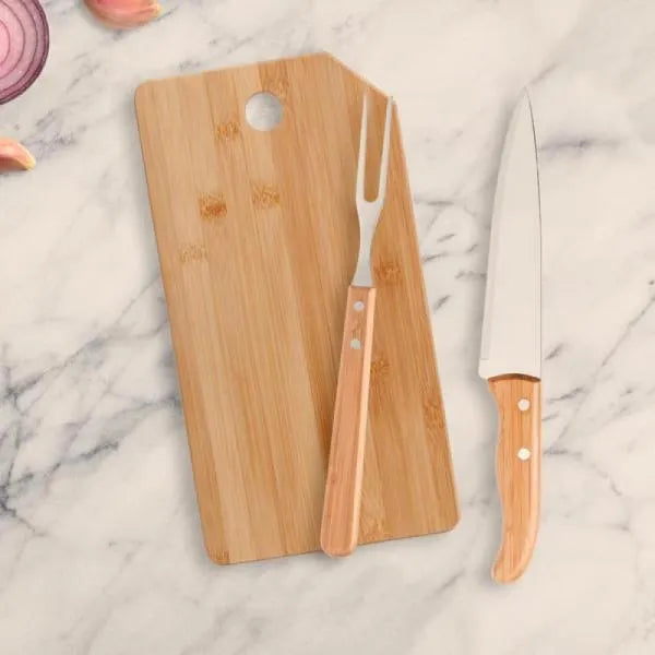 CONJ. PARA COZINHA EM BAMBU / MADEIRA / INOX OREGON - 3 PÇS