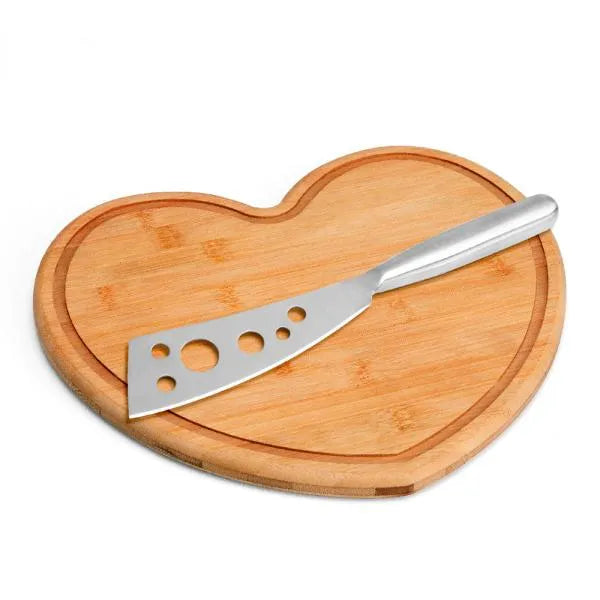 CONJ. PARA QUEIJO EM BAMBU / INOX - 2 PÇS