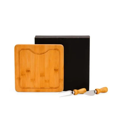 CONJ. PARA QUEIJO EM BAMBU / MADEIRA / INOX - 3 PÇS
