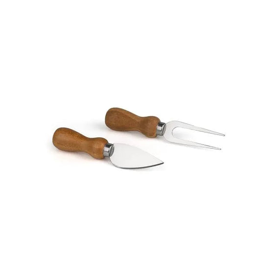 CONJ PARA QUEIJO MADEIRA/INOX - 2 PÇS