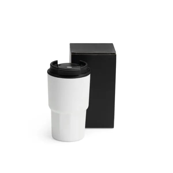 COPO TÉRMICO EM AÇO INOX - BRANCO - 450 ML