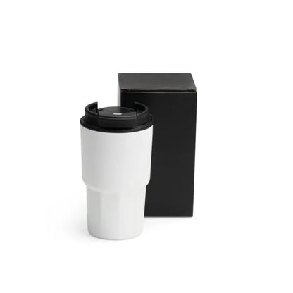 COPO TÉRMICO EM AÇO INOX - BRANCO - 450 ML