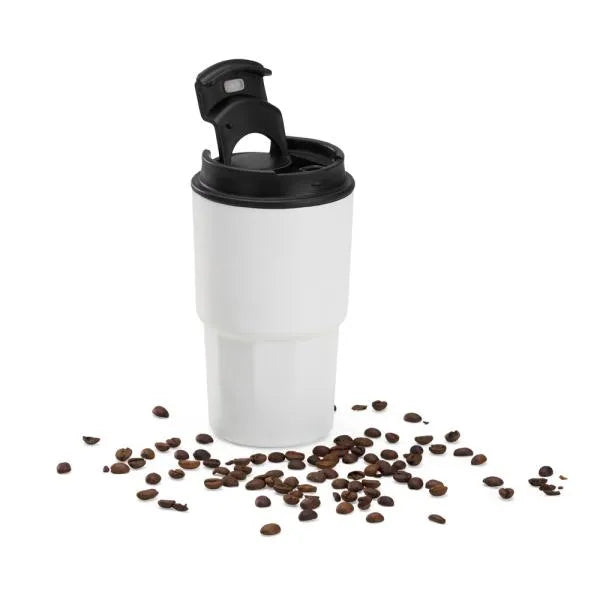 COPO TÉRMICO EM AÇO INOX - BRANCO - 450 ML