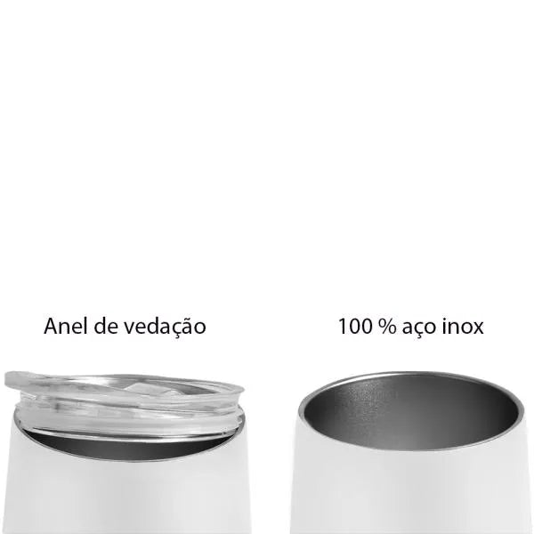 COPO TÉRMICO C/ TAMPA - BRANCO - 340 ML