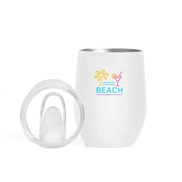 COPO TÉRMICO C/ TAMPA - BRANCO - 340 ML