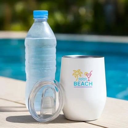 COPO TÉRMICO C/ TAMPA - BRANCO - 340 ML