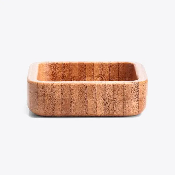 CUMBUCA QUADRADA EM BAMBU COM ESPÁTULA 14CM - 100ML