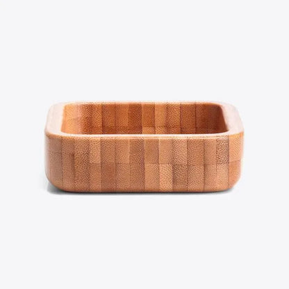 CUMBUCA QUADRADA EM BAMBU COM ESPÁTULA 14CM - 100ML