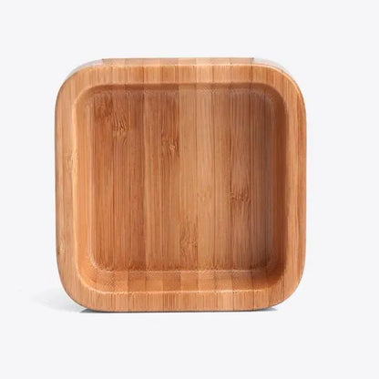 CUMBUCA QUADRADA EM BAMBU COM ESPÁTULA 14CM - 100ML