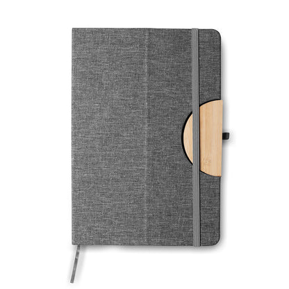 Caderno A5 Capa em RPET e detalhe em Bambu