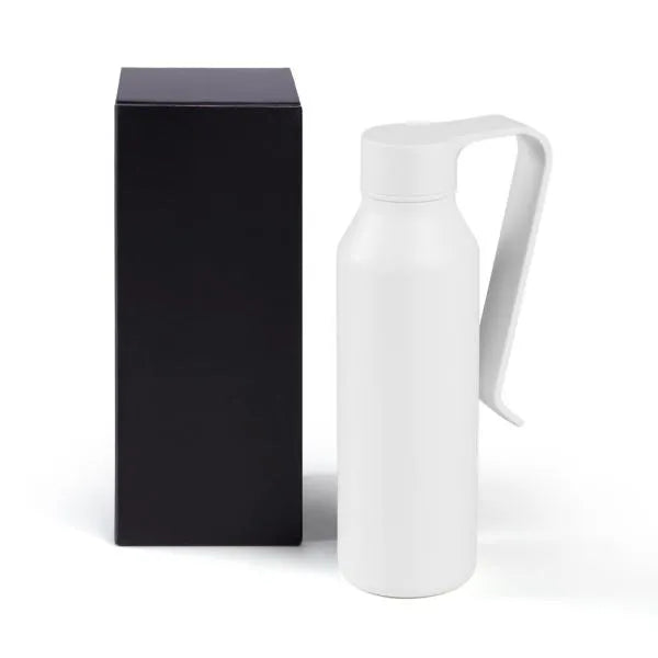 GARRAFA CAMADA DUPLA EM ALUMÍNIO RECICLADO - BRANCA - 450ML