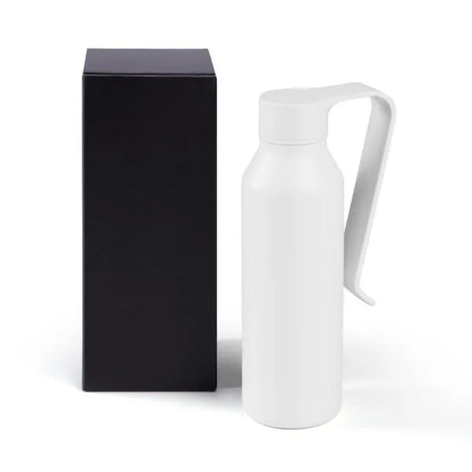 GARRAFA CAMADA DUPLA EM ALUMÍNIO RECICLADO - BRANCA - 450ML