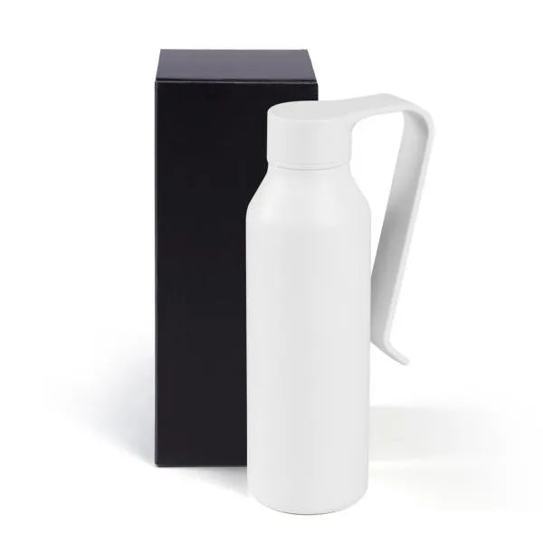 GARRAFA CAMADA DUPLA EM ALUMÍNIO RECICLADO - BRANCA - 450ML
