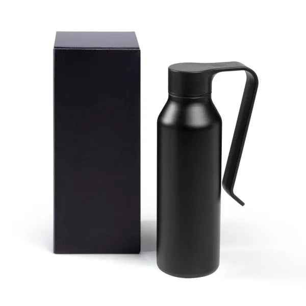 GARRAFA CAMADA DUPLA EM ALUMÍNIO RECICLADO - PRETA - 450ML
