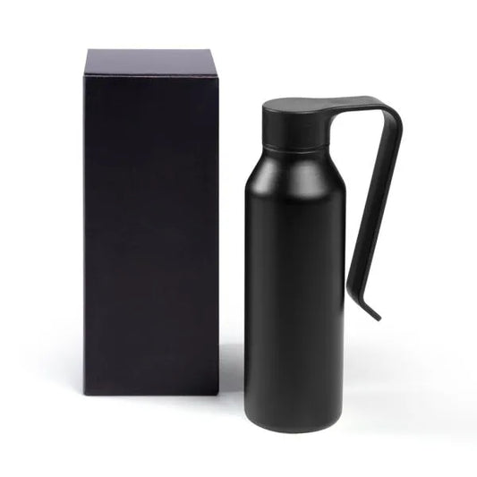 GARRAFA CAMADA DUPLA EM ALUMÍNIO RECICLADO - PRETA - 450ML