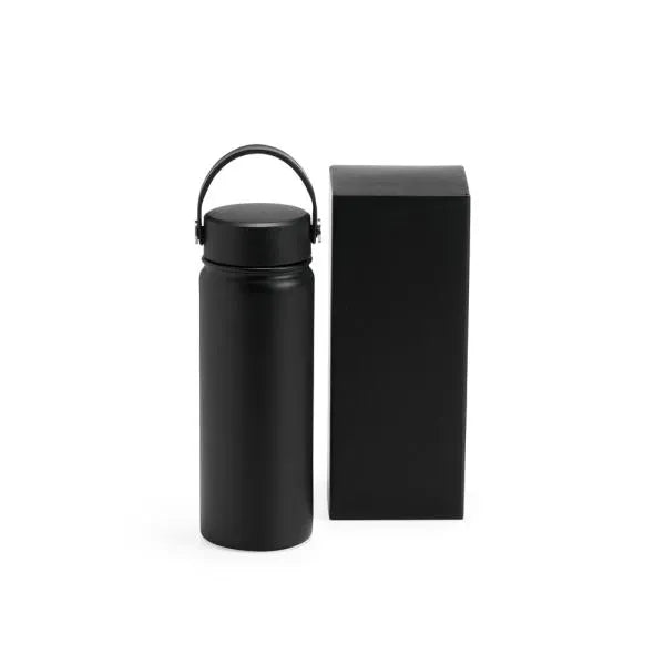 GARRAFA DUPLA CAMADA NA COR PRETA - 550 ML