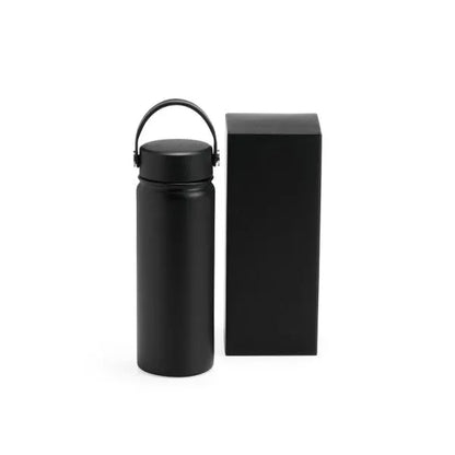 GARRAFA DUPLA CAMADA NA COR PRETA - 550 ML