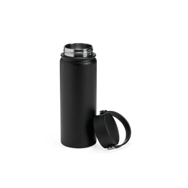 GARRAFA DUPLA CAMADA NA COR PRETA - 550 ML