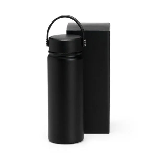 GARRAFA DUPLA CAMADA NA COR PRETA - 550 ML