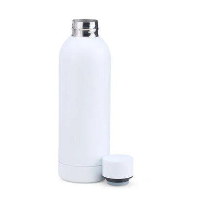 GARRAFA EM INOX PAREDE DUPLA - BRANCA - 500 ML