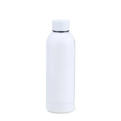 GARRAFA EM INOX PAREDE DUPLA - BRANCA - 500 ML
