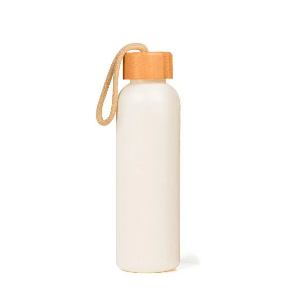 GARRAFA EM PALHA DE TRIGO E TAMPA EM BAMBU - 500 ML