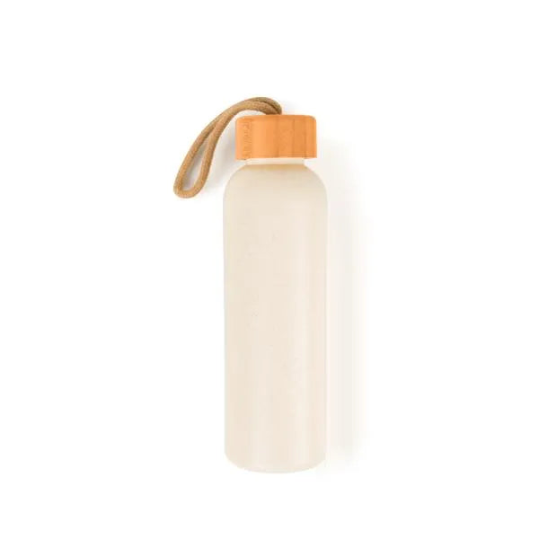 GARRAFA EM PALHA DE TRIGO E TAMPA EM BAMBU - 500 ML