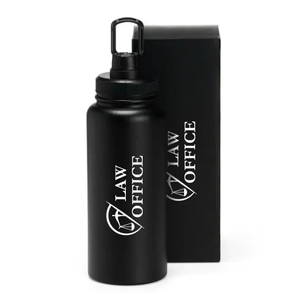 GARRAFA PAREDE DUPLA NA COR PRETA - 950 ML