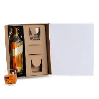 JOGO DE COPOS DE VIDRO P/ WHISKY 330 ML COM PORTA COPO - 4 PÇS - NÃO ACOMPANHA A GARRAFA