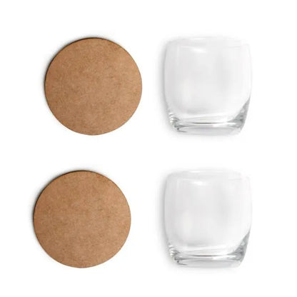 JOGO DE COPOS DE VIDRO P/ WHISKY 330 ML COM PORTA COPO
