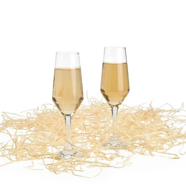 JOGO DE TAÇAS DE VIDRO P/ CHAMPAGNE 186 ML - 2 PÇS - NÃO ACOMPANHA A GARRAFA